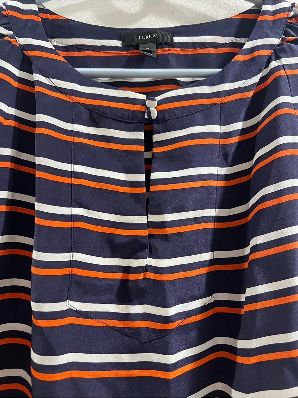 J.Crew Navy Striped Silk Tunic Shift Dress - 100% Silk - Style 66912 - Size 4